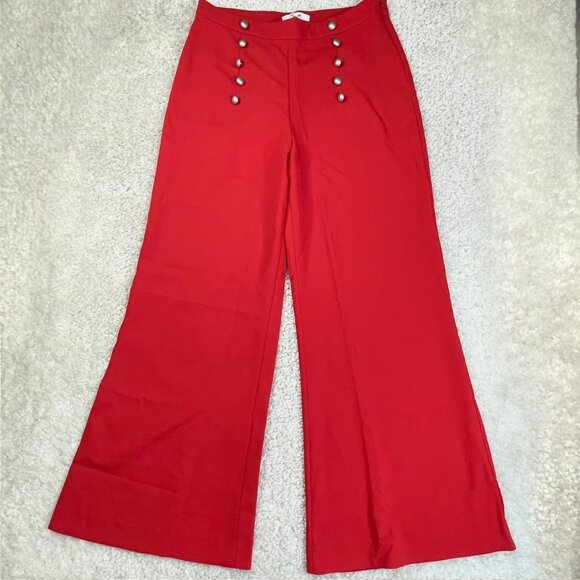 Likely James Wide Leg Pants Scarlet Red 12 NEW - Picture 2 of 13